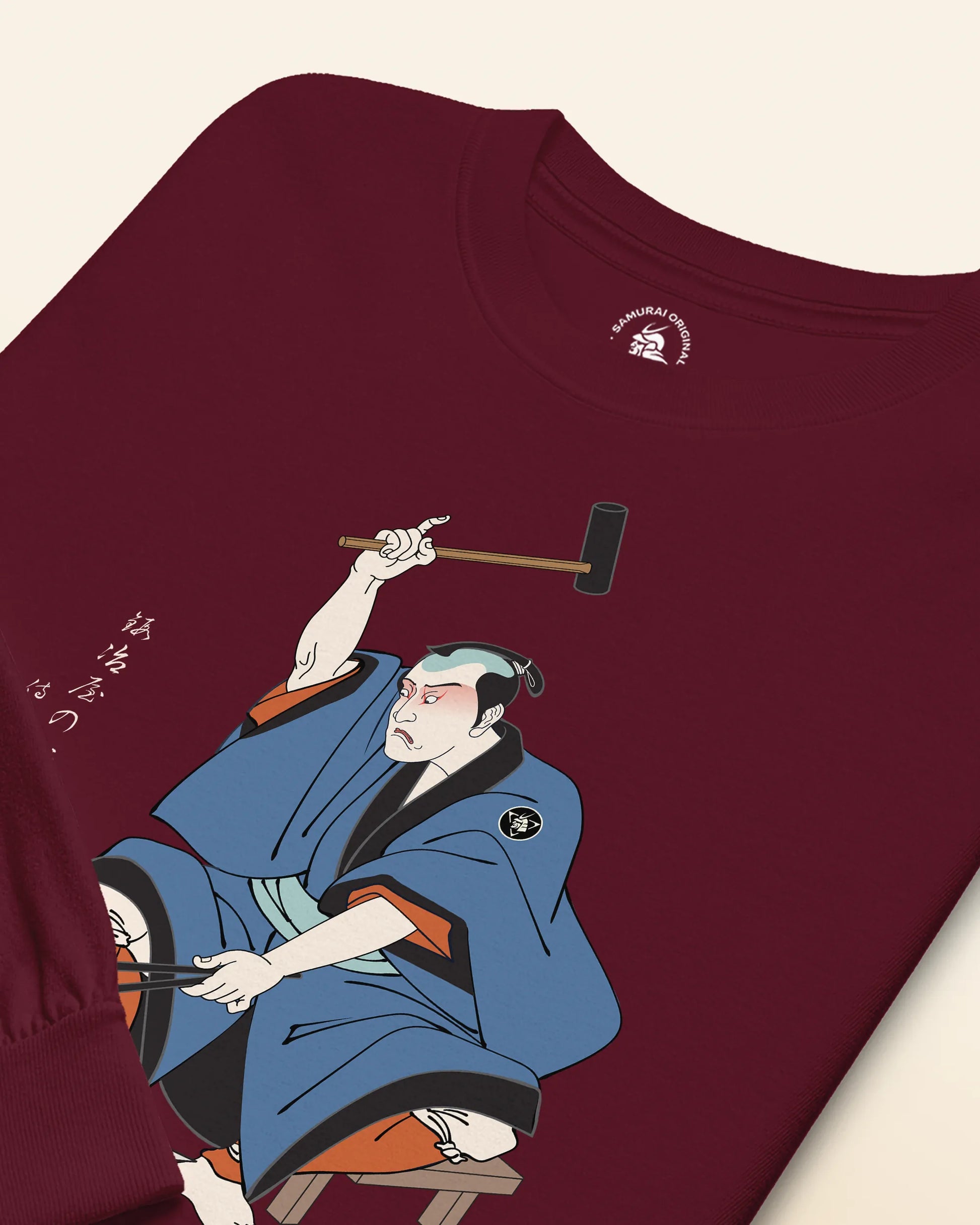 Samurai Blacksmith Swords Japanese Ukiyo-e Unisex Long Sleeve Tee - Samurai Original