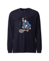 Samurai Blacksmith Swords Japanese Ukiyo-e Unisex Long Sleeve Tee Navy - Samurai Original