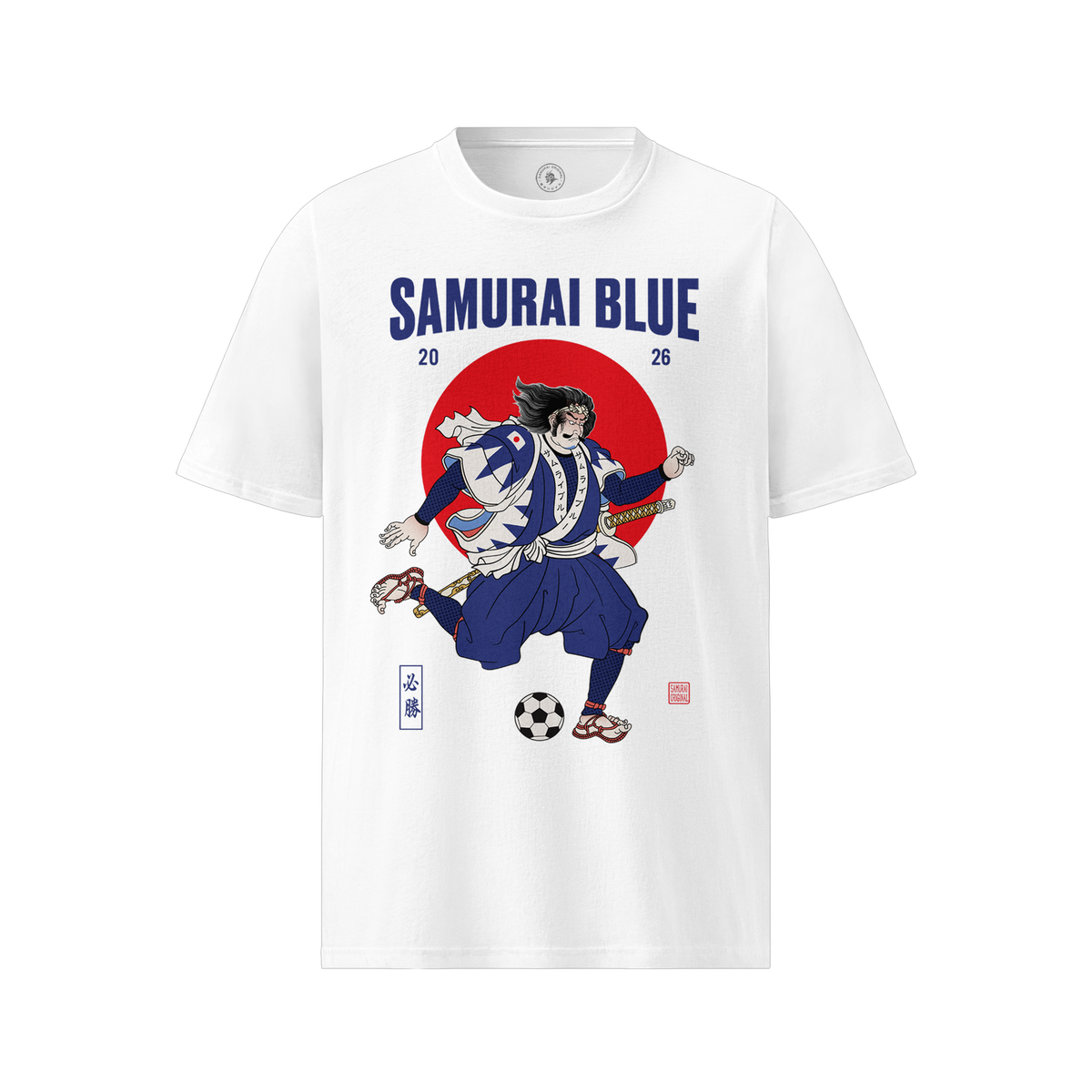 Samurai Blue 2026 Football Ukiyo-e Organic T-shirt | Samurai Original