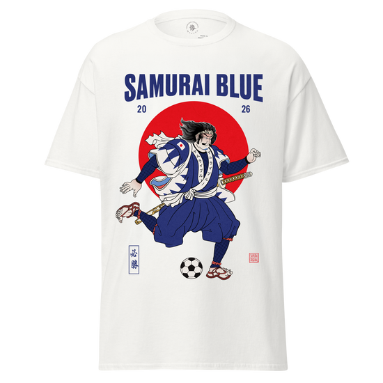 Samurai Blue 2026 Football Ukiyo-e Classic T-shirt White - Samurai Original