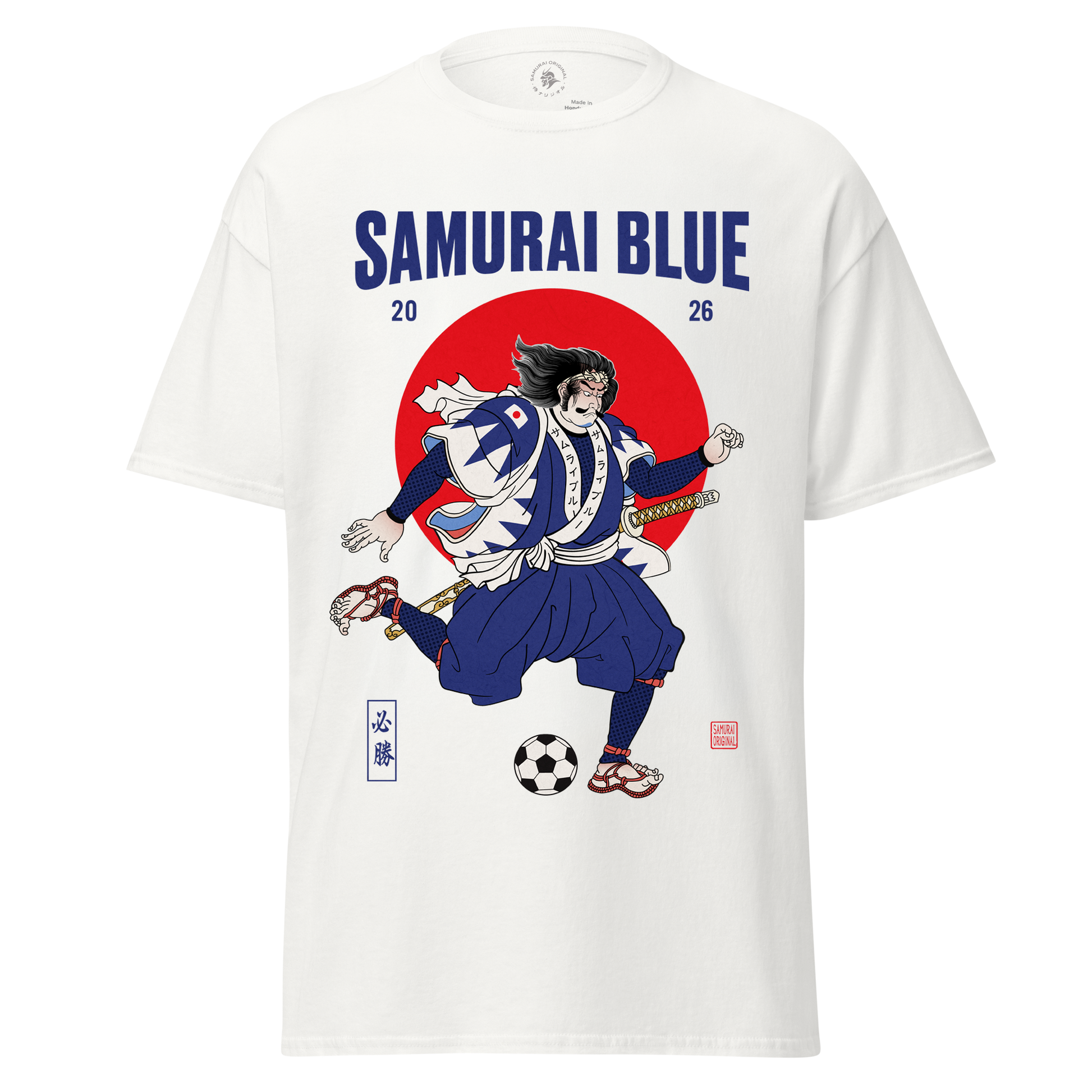 Samurai Blue 2026 Football Ukiyo-e Classic T-shirt White - Samurai Original