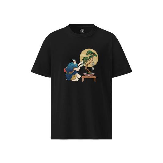 Samurai Bonsai Tree Ukiyo-e Unisex organic t-shirt No.2