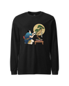 Samurai and Bonsai Tree Japanese Ukiyo-e Unisex Long Sleeve Tee 2 Black - Samurai Original