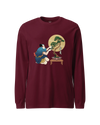 Samurai and Bonsai Tree Japanese Ukiyo-e Unisex Long Sleeve Tee 2 Maroon - Samurai Original