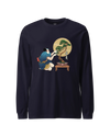 Samurai and Bonsai Tree Japanese Ukiyo-e Unisex Long Sleeve Tee 2 Navy - Samurai Original