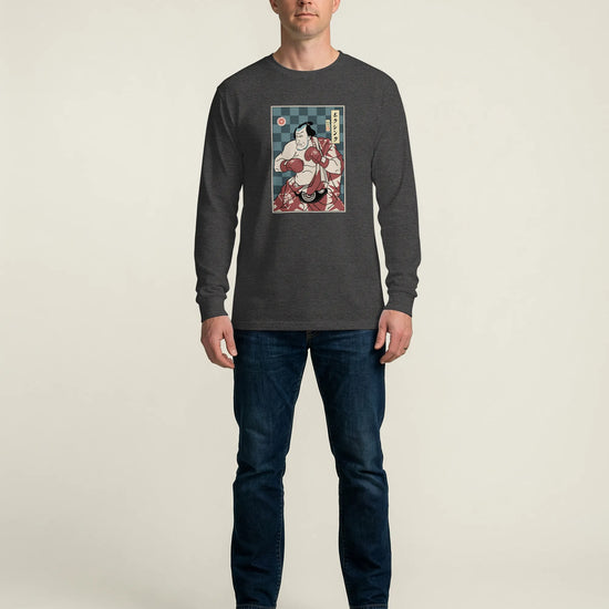 Samurai Boxing Player Sport Ukiyo-e Unisex Long Sleeve Tee - Samurai Original
