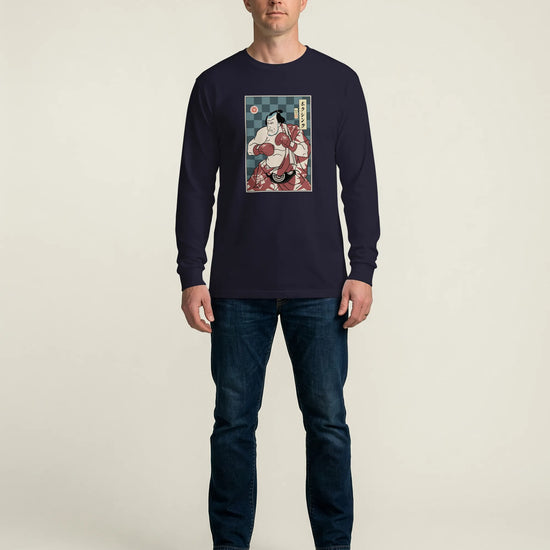 Samurai Boxing Player Sport Ukiyo-e Unisex Long Sleeve Tee - Samurai Original