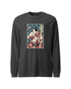 Samurai Boxing Player Sport Ukiyo-e Unisex Long Sleeve Tee Dark Grey Heather - Samurai Original