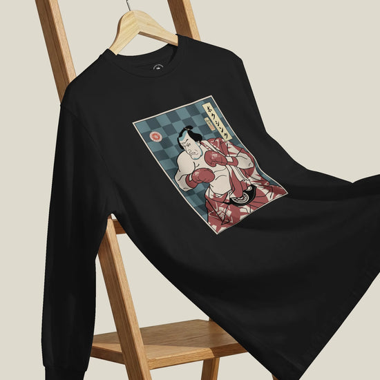 Samurai Boxing Player Sport Ukiyo-e Unisex Long Sleeve Tee - Samurai Original