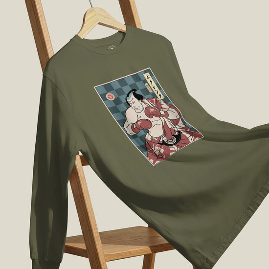 Samurai Boxing Player Sport Ukiyo-e Unisex Long Sleeve Tee - Samurai Original