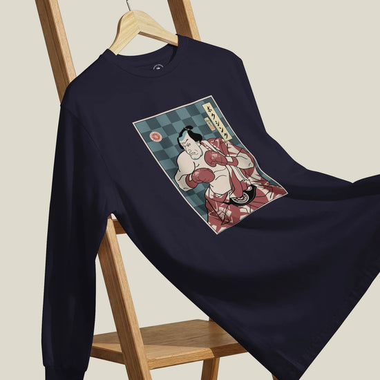 Samurai Boxing Player Sport Ukiyo-e Unisex Long Sleeve Tee - Samurai Original