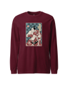Samurai Boxing Player Sport Ukiyo-e Unisex Long Sleeve Tee Maroon - Samurai Original