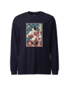 Samurai Boxing Player Sport Ukiyo-e Unisex Long Sleeve Tee Navy - Samurai Original
