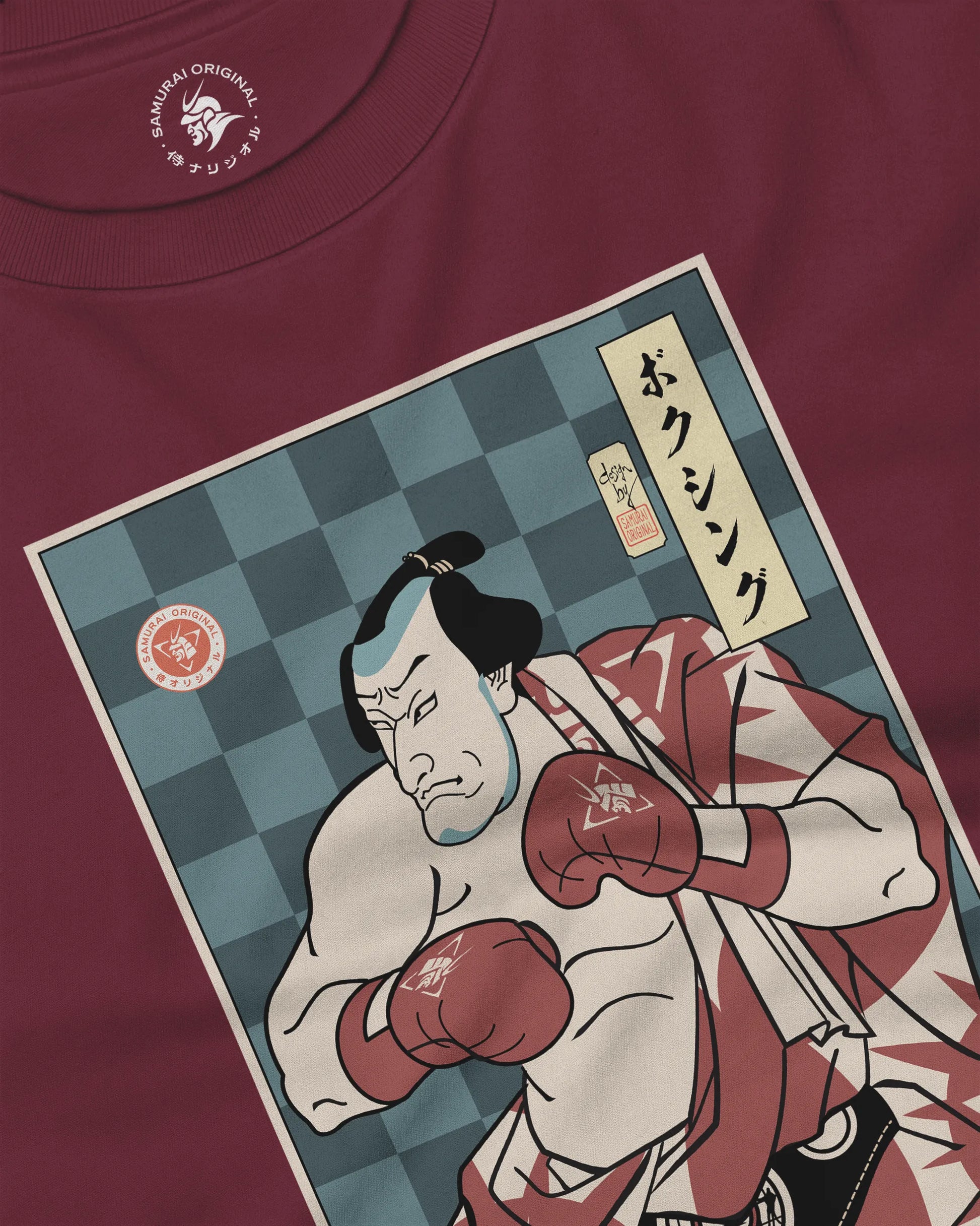 Samurai Boxing Player Sport Ukiyo-e Unisex Long Sleeve Tee - Samurai Original