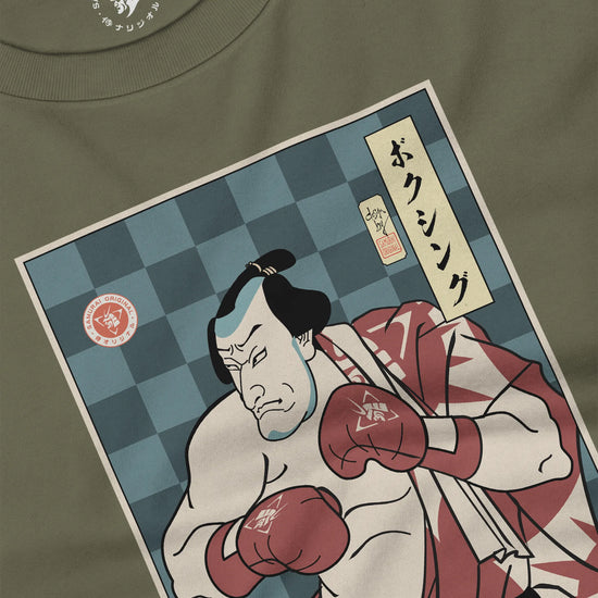 Samurai Boxing Player Sport Ukiyo-e Unisex Long Sleeve Tee - Samurai Original
