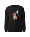 Samurai Bulldog Japanese Ukiyo-e Unisex Long Sleeve Tee 2