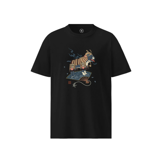 Samurai Bulldog Japanese Ukiyo-e Unisex organic t-shirt