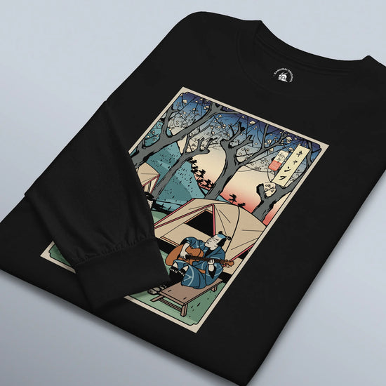 Samurai Camping Weekend Ukiyo-e Unisex Long Sleeve Tee - Samurai Original