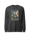 Samurai Camping Weekend Ukiyo-e Unisex Long Sleeve Tee Dark Grey Heather - Samurai Original