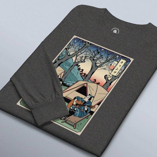 Samurai Camping Weekend Ukiyo-e Unisex Long Sleeve Tee - Samurai Original