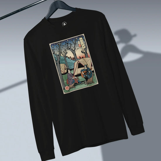 Samurai Camping Weekend Ukiyo-e Unisex Long Sleeve Tee - Samurai Original