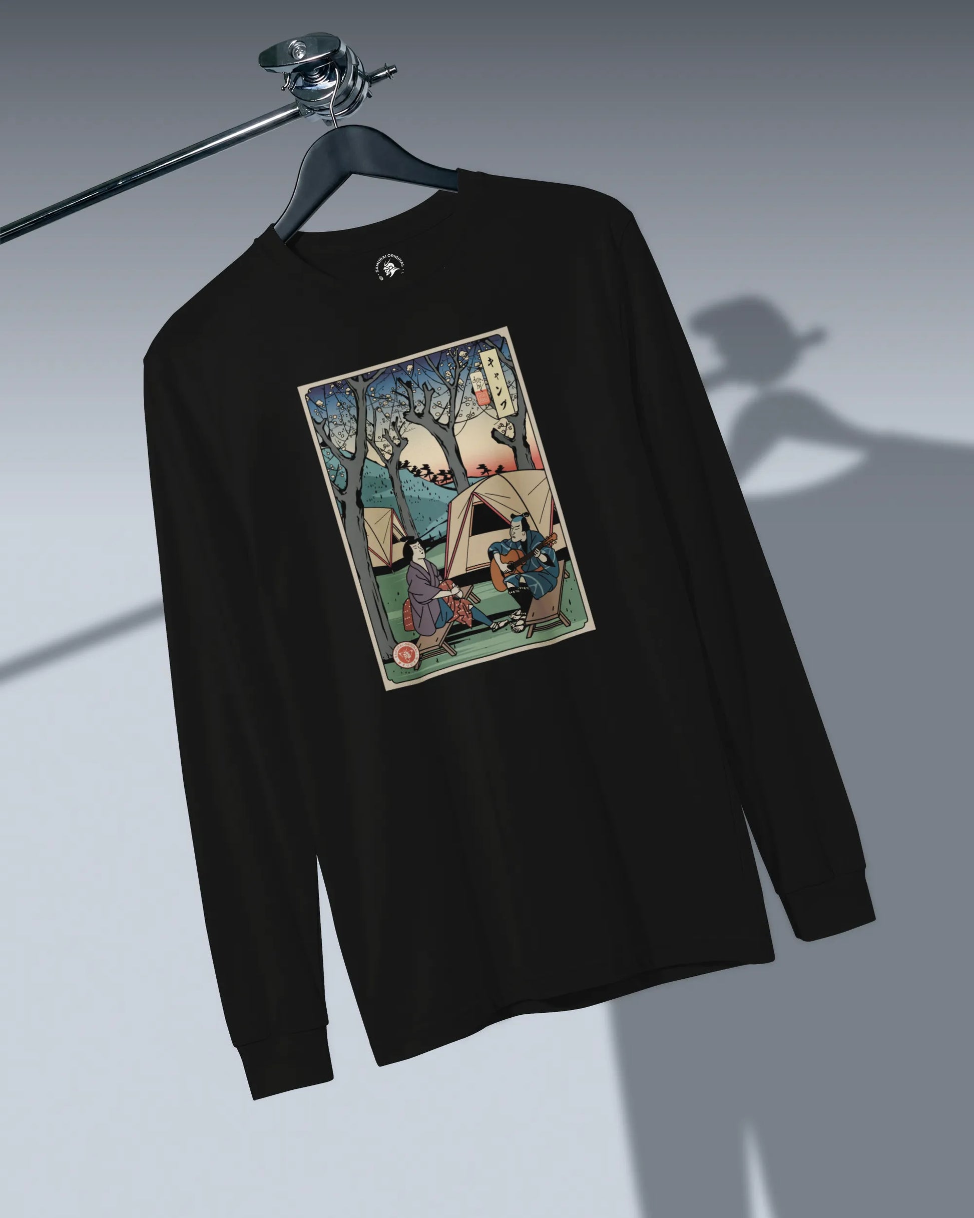 Samurai Camping Weekend Ukiyo-e Unisex Long Sleeve Tee - Samurai Original