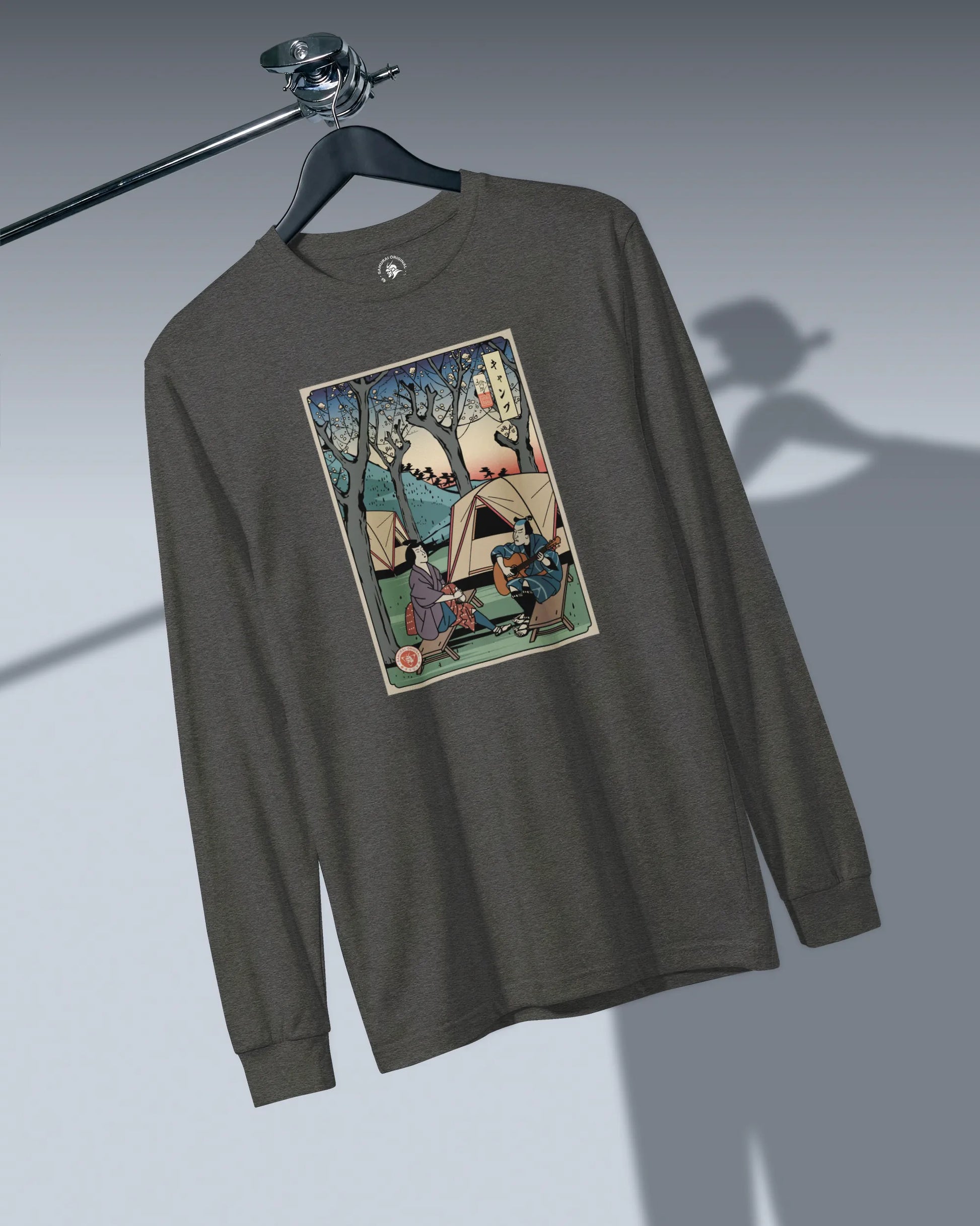 Samurai Camping Weekend Ukiyo-e Unisex Long Sleeve Tee - Samurai Original