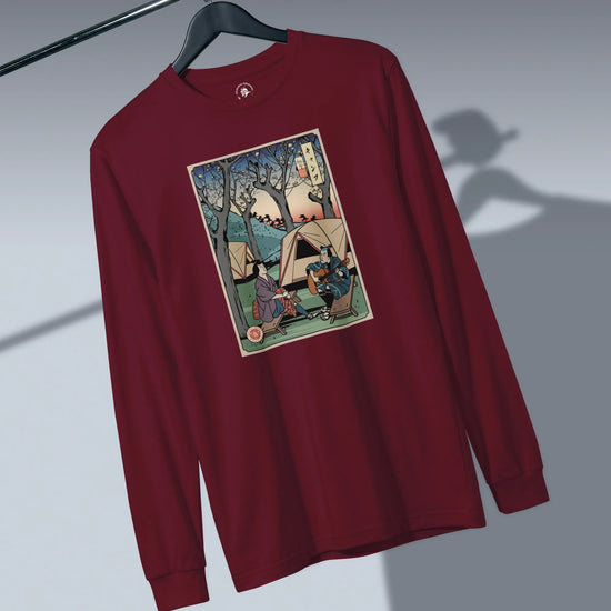 Samurai Camping Weekend Ukiyo-e Unisex Long Sleeve Tee - Samurai Original