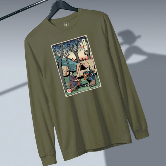 Samurai Camping Weekend Ukiyo-e Unisex Long Sleeve Tee - Samurai Original