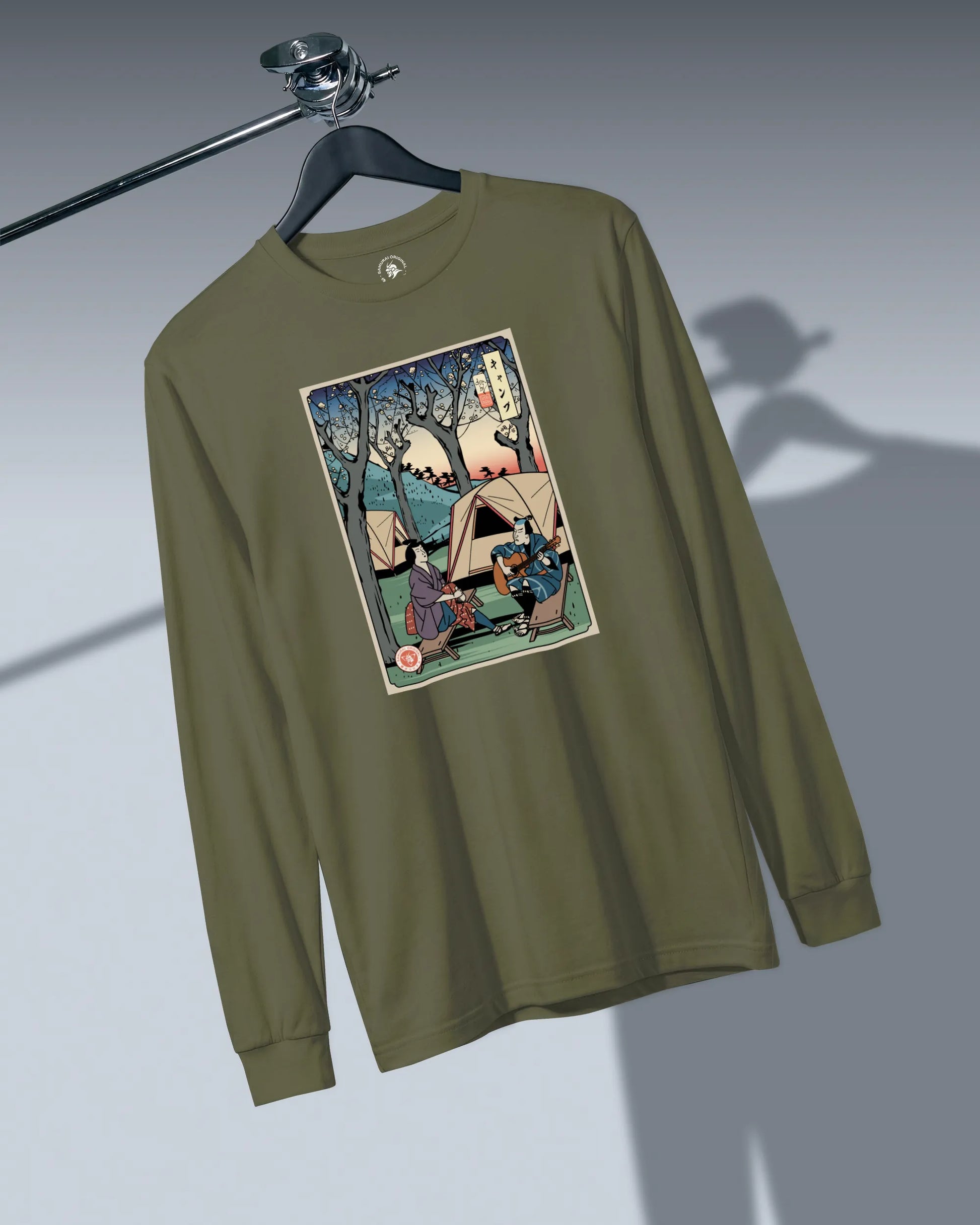 Samurai Camping Weekend Ukiyo-e Unisex Long Sleeve Tee - Samurai Original