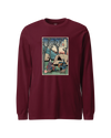 Samurai Camping Weekend Ukiyo-e Unisex Long Sleeve Tee Maroon - Samurai Original