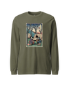 Samurai Camping Weekend Ukiyo-e Unisex Long Sleeve Tee Military Green - Samurai Original