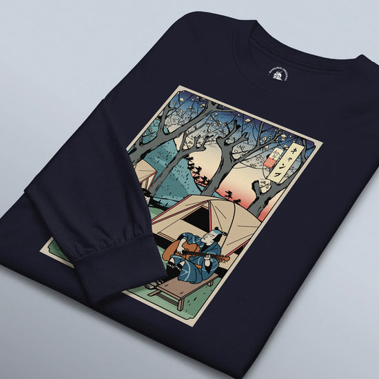 Samurai Camping Weekend Ukiyo-e Unisex Long Sleeve Tee - Samurai Original
