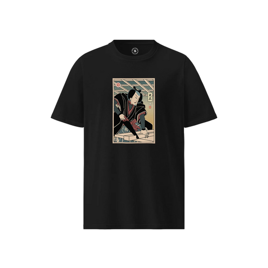 Samurai Carpenter Wood Artisan Ukiyo-e Unisex organic t-shirt No.2