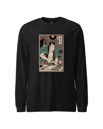 Samurai Carpenter Wood Artisan Ukiyo-e Unisex Long Sleeve Tee No.3