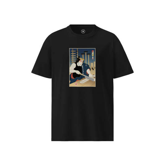 Samurai Carpenter Wood Artisan Ukiyo-e Unisex organic t-shirt No.4
