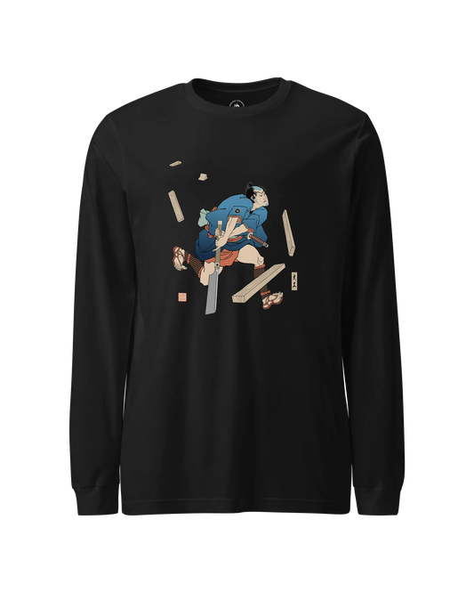 Samurai Carpenter Japanese Ukiyo-e Unisex Long Sleeve Tee No.6 - Samurai Original