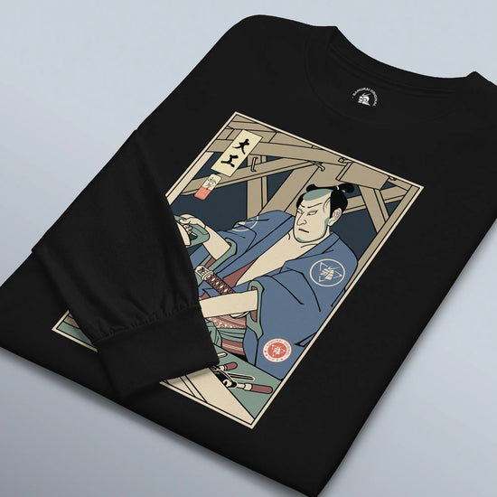 Samurai Carpenter Wood Artisan Ukiyo-e Unisex Long Sleeve Tee - Samurai Original
