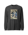Samurai Carpenter Wood Artisan Ukiyo-e Unisex Long Sleeve Tee Dark Grey Heather - Samurai Original