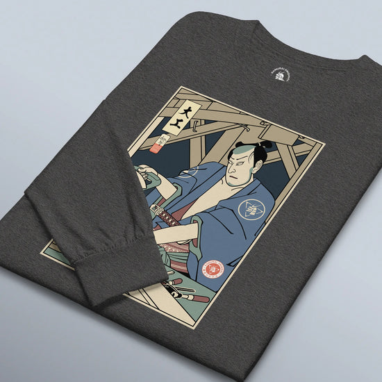 Samurai Carpenter Wood Artisan Ukiyo-e Unisex Long Sleeve Tee - Samurai Original