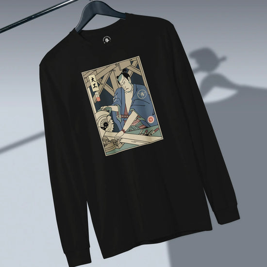 Samurai Carpenter Wood Artisan Ukiyo-e Unisex Long Sleeve Tee - Samurai Original