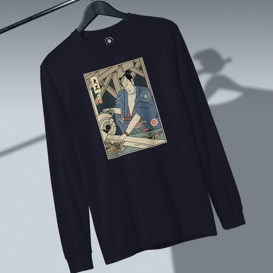Samurai Carpenter Wood Artisan Ukiyo-e Unisex Long Sleeve Tee - Samurai Original