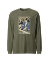 Samurai Carpenter Wood Artisan Ukiyo-e Unisex Long Sleeve Tee Military Green - Samurai Original