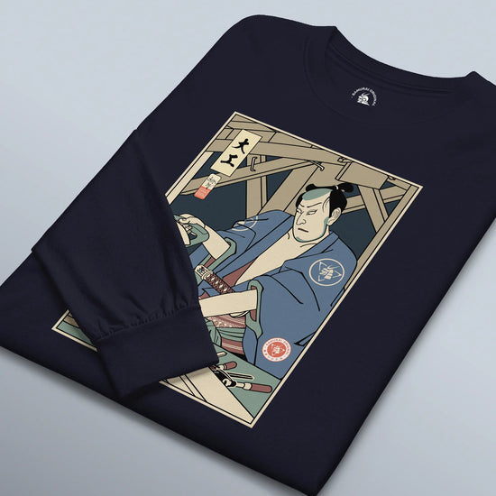 Samurai Carpenter Wood Artisan Ukiyo-e Unisex Long Sleeve Tee - Samurai Original