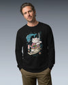Samurai Cat Love Fish 2 Ukiyo-e Funny Unisex Long Sleeve Tee