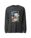 Samurai Cat Love Fish 2 Ukiyo-e Funny Unisex Long Sleeve Tee