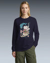 Samurai Cat Love Fish 2 Ukiyo-e Funny Unisex Long Sleeve Tee