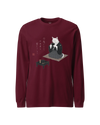 Samurai Cat Tea Time Tee Japanese Ukiyo-e Unisex Long Sleeve Tee