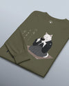 Samurai Cat Tea Time Tee Japanese Ukiyo-e Unisex Long Sleeve Tee