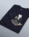 Samurai Cat Tea Time Tee Japanese Ukiyo-e Unisex Long Sleeve Tee